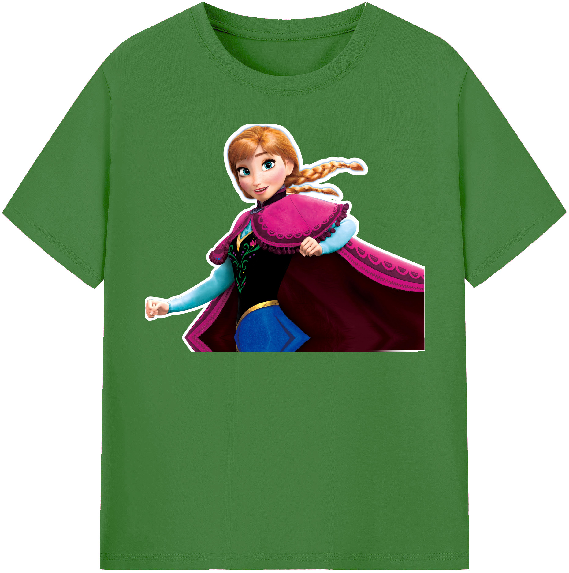 （画像用） アナと雪の女王 アンナ エルサ Frozen Anna Elsa レディースカジュアルプリントTシャツ（綿100％）